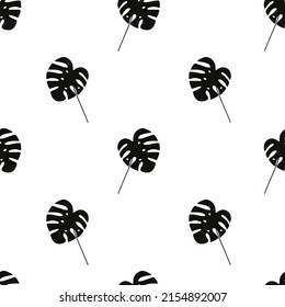 Vector flat hand drawn seamless pattern with houseplant