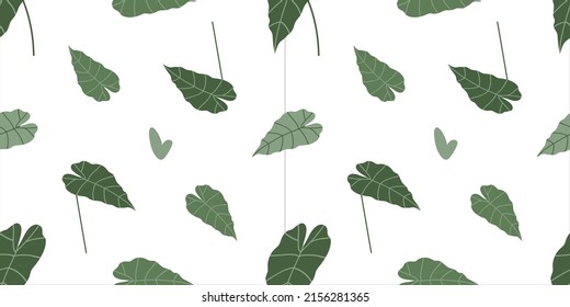 Vector flat hand drawn seamless pattern with houseplant
