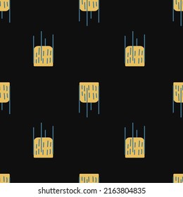Vector flat hand drawn seamless pattern with flowerpot