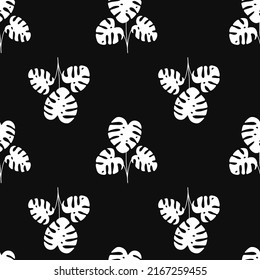 Vector flat hand drawn seamless pattern with houseplant