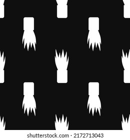 Vector flat hand drawn seamless pattern with plant in a flowerpot