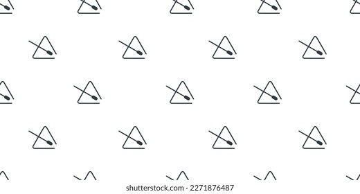 Vector flat hand drawn seamless geometric pattern with triangle bells. Musical toys for children