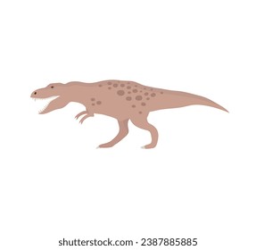 Vector flat hand drawn tyrannosaurus rex dinosaur isolated on white background