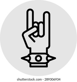 vector flat  hand sign rock n roll music, vector illustration