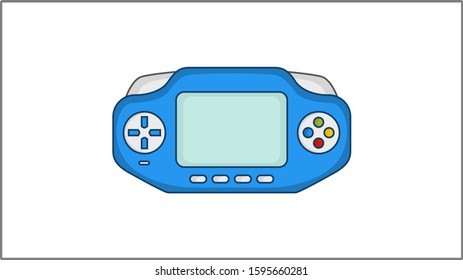 Vector Flat Handheld game console Icon. Game system Illustration. Drawing.