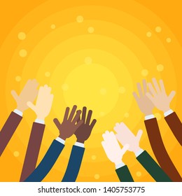 Vector flat hands clapping applause design template