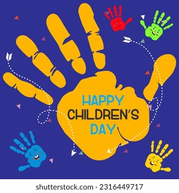 vector flat happy children's day