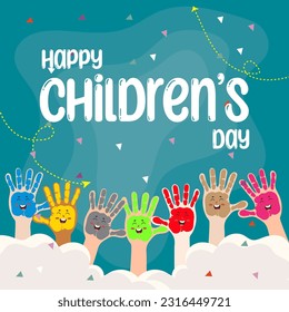 vector flat happy children's day