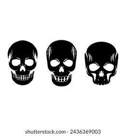 Vector Flat head skull collection