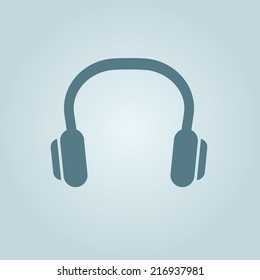 Vector flat headphones musical icon