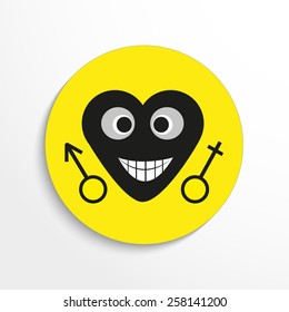 Vector flat heart icon illustration.