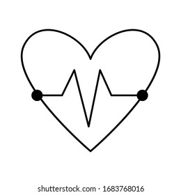 Esquema de icono de velocidad cardiaca plana vectorial. Imagen de la línea de símbolos médicos aislada en fondo blanco. Salud, investigación y concepto de laboratorio. Imágenes prediseñadas para la comprobación de estado o el tratamiento