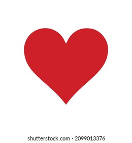 Vector flat heart shape isolated white background