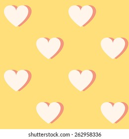 Vector flat heart yellow texture, ornament, design elements for greeting card or packing paper, EPS 8