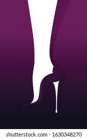 Vector flat heels shoes with leg