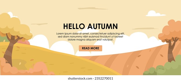 vector flat hello autumn background for autumn celebration