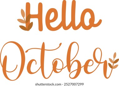 vector flat hello october background for autumn