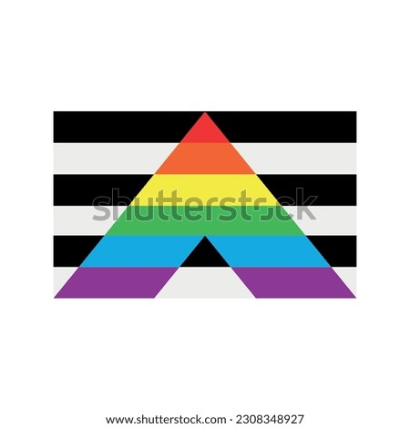 Vector flat heterosexual straight flag isolated on white background