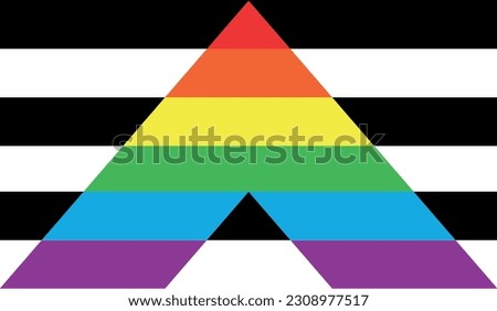 Vector flat heterosexual straight flag isolated on white background