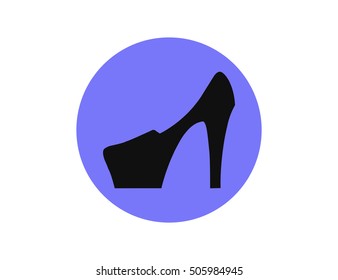 Vector flat high heel icon