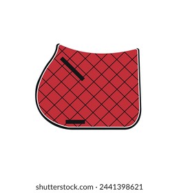 Vector flat horse equestrian saddle pad isolated on white background