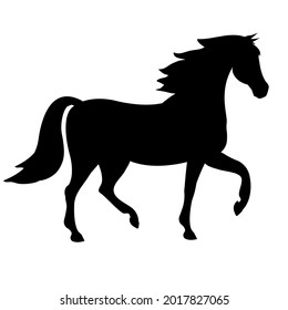 Vector flat horse silhouette isolated on white background