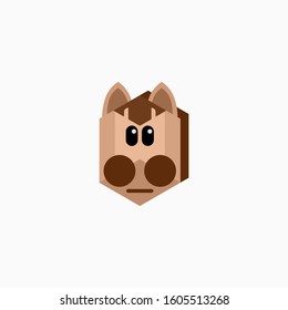 Vector Flat horse's face isolated. Cartoon style illustration. Animal's head logo. Object for web, poster, banner, print design. Advertisement decoration element