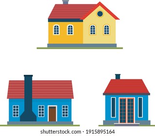 Vector flat house icon on white background