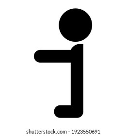 Vector flat human standing sign isolated on white background