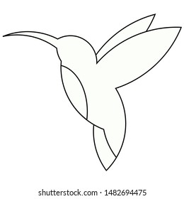 Vector flat hummingbird icon. Isolated colibri icon. Exotic little bird.