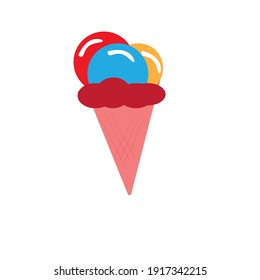vector flat ice cream logo or clipart