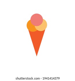 helado plano vectorial o logotipo o clipart minimalista de helado