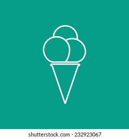 Vector flat ice-cream icon  isolated outline. Eps10
