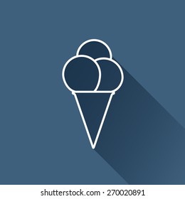 Vector flat ice-cream icon  isolated outline. Eps10