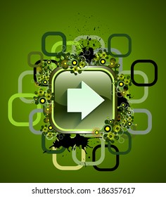 Vector flat icon with arrow.