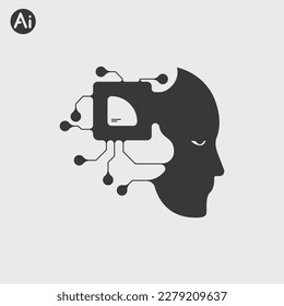 Vector flat icon. Artificial intelligence