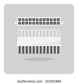 Vector of flat icon, ATX power connector for power supply on isolated background