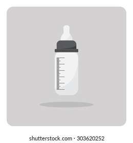 Vector of flat icon, baby bottle on isolated background