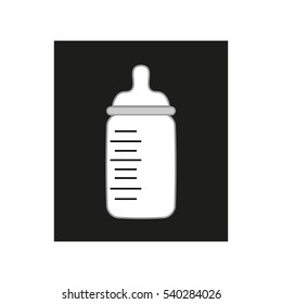 Vector flat icon baby bottle. Baby food.