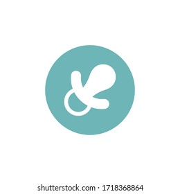 Vector flat icon baby pacifier. kindergarten icon