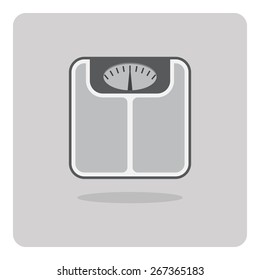 Vector of flat icon, bathroom scales on isolated background
