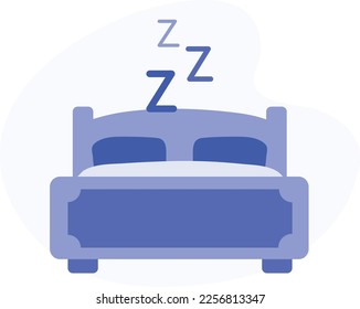 Vector flat icon bed for travel 