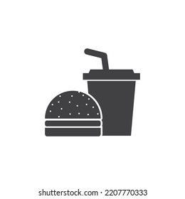 vector flat icon of berger and coffee.