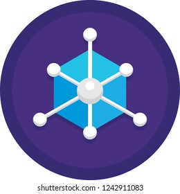 Vector flat icon of bitcoin node illustration