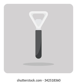 Vector of flat icon, Bottle opener on isolated background