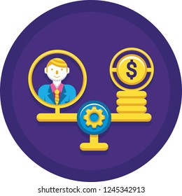 Vector flat icon of business counterbalance illustration concept