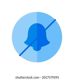 Vector flat  icon button. Notification  off concept. For website, mobile app.
