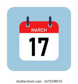 Vector flat icon calendar design isolated on blue background. 