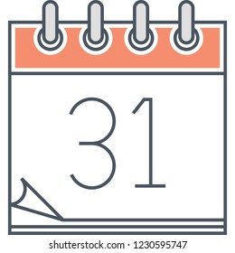 Vector flat icon of a calendar symbol illustration