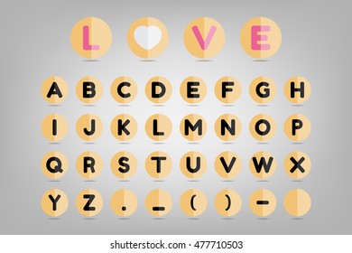 Vector Flat icon capital letter font on gray background